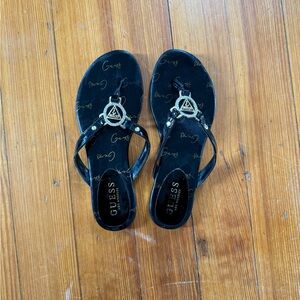 Guess Black Sandals Biohazard Design